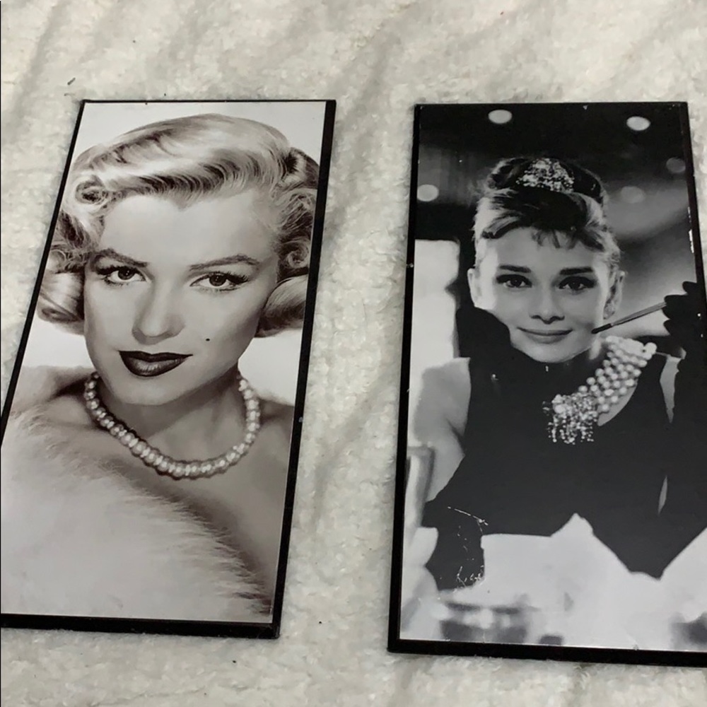 Marilyn Monroe and Audrey Hepburn wall art